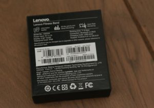 Lenovo Cardio Plus HX03W Smartband - Back of Box