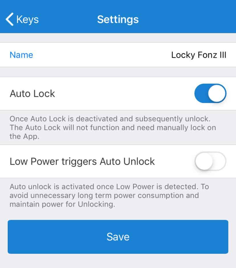 Yeelock Smart Lock Advanced settings