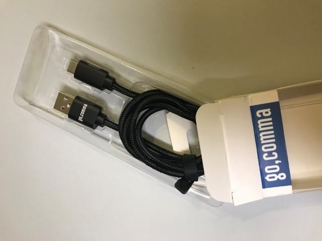 goComma USB A to Type C Cable Out of Package