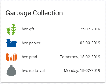Garbage collection card